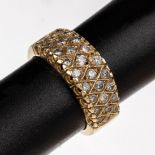 14 kt Gold Brillant-Ring, GG 585/000, 28 Brillanten zus.