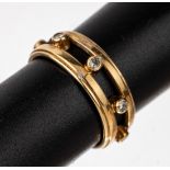 14 kt Gold Brillant-Ring,   GG 585/000, 8 Brillanten zus.