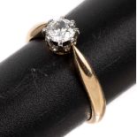 14 kt Gold Diamant-Ring, GG/WG 585/000, 1