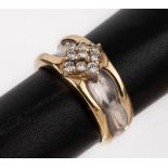 8 kt Gold Brillant-Ring, GG 333/000, 9 Brillanten zus.