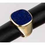 14 kt Gold Lapislazuli-Ring, WG 585/000 gepr., freie