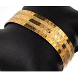 14 kt Gold Armband,   GG 585/000, Backsteinoptik