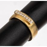 14 kt Gold Brillant-Ring, GG 585/000, 8 Brillanten zus.