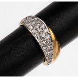 14 kt Gold Brillant-Ring,   GG 585/000, 25 Brillanten in