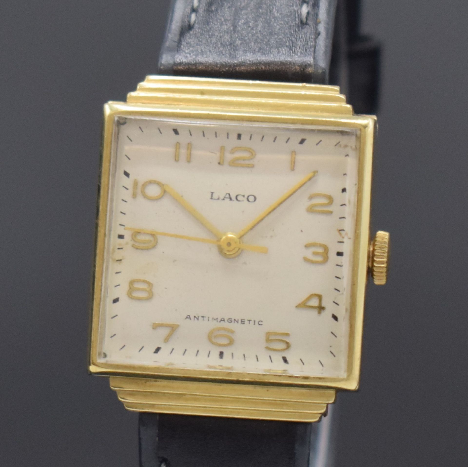 LACO viereckige Armbanduhr in GG 585/000, Deutschland - Bild 2 aus 4