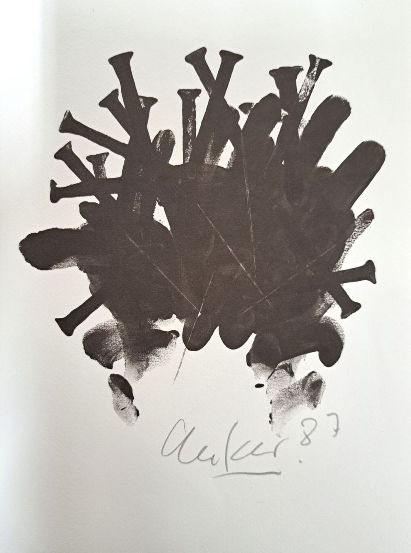 Günther Uecker, geb. 1930, Offset -Lithographie,