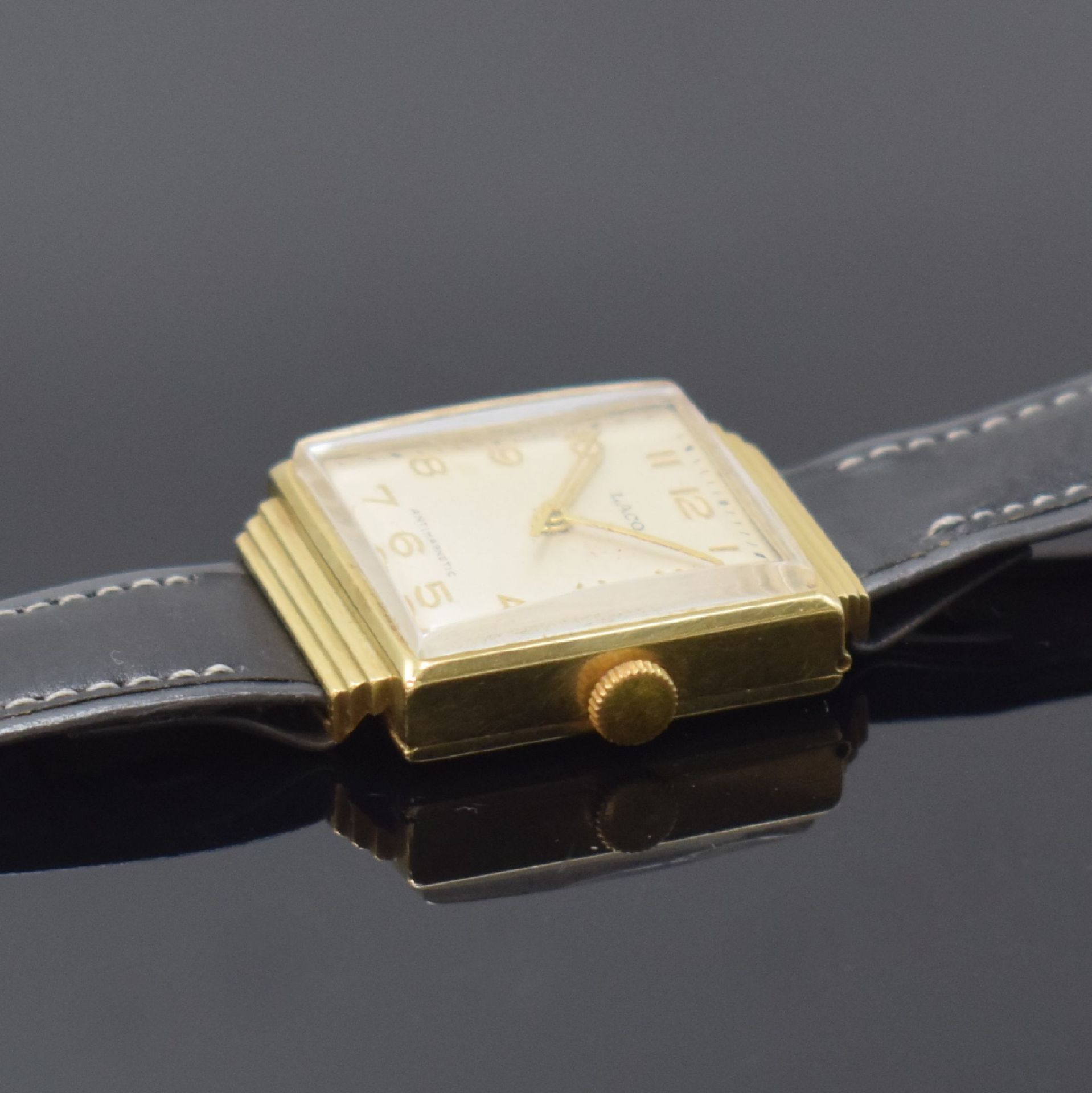 LACO viereckige Armbanduhr in GG 585/000, Deutschland - Image 3 of 4