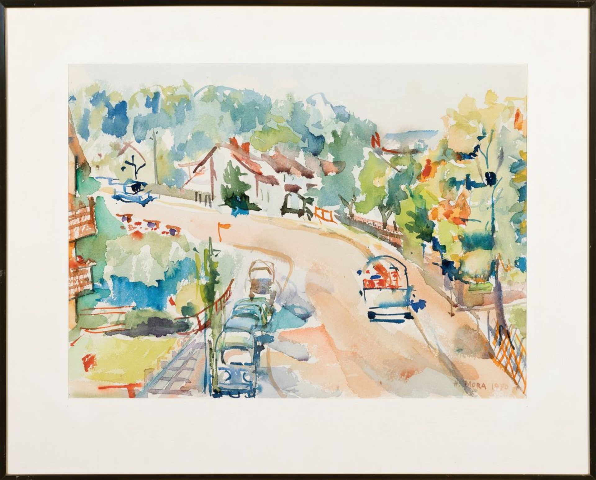 Herta Mora, 1904 Riga-1980 Stuttgart, 3 Aquarelle: Blick - Image 7 of 10