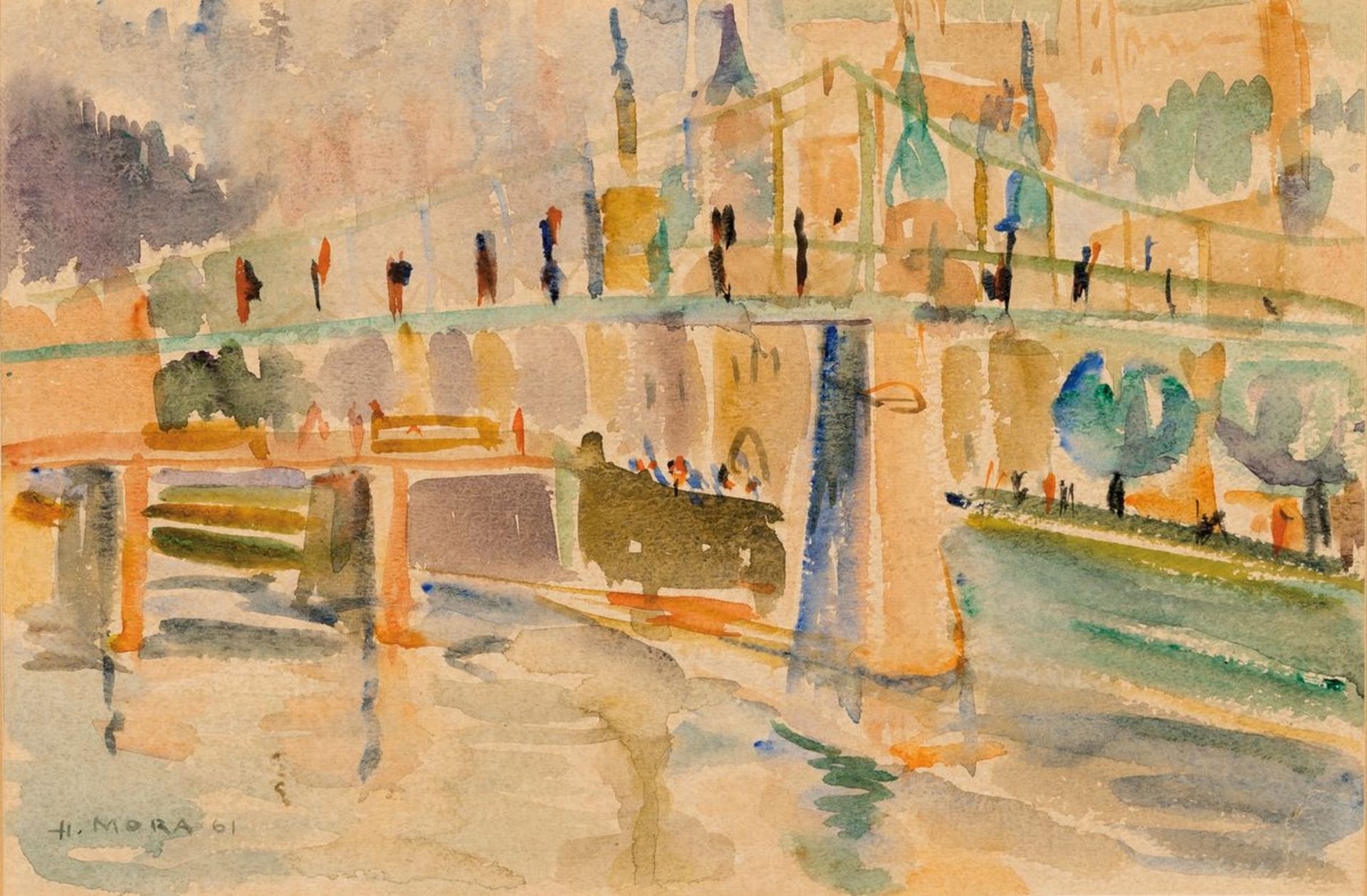 Herta Mora, 1904 Riga-1980 Stuttgart, 3 Aquarelle: Blick - Bild 5 aus 10