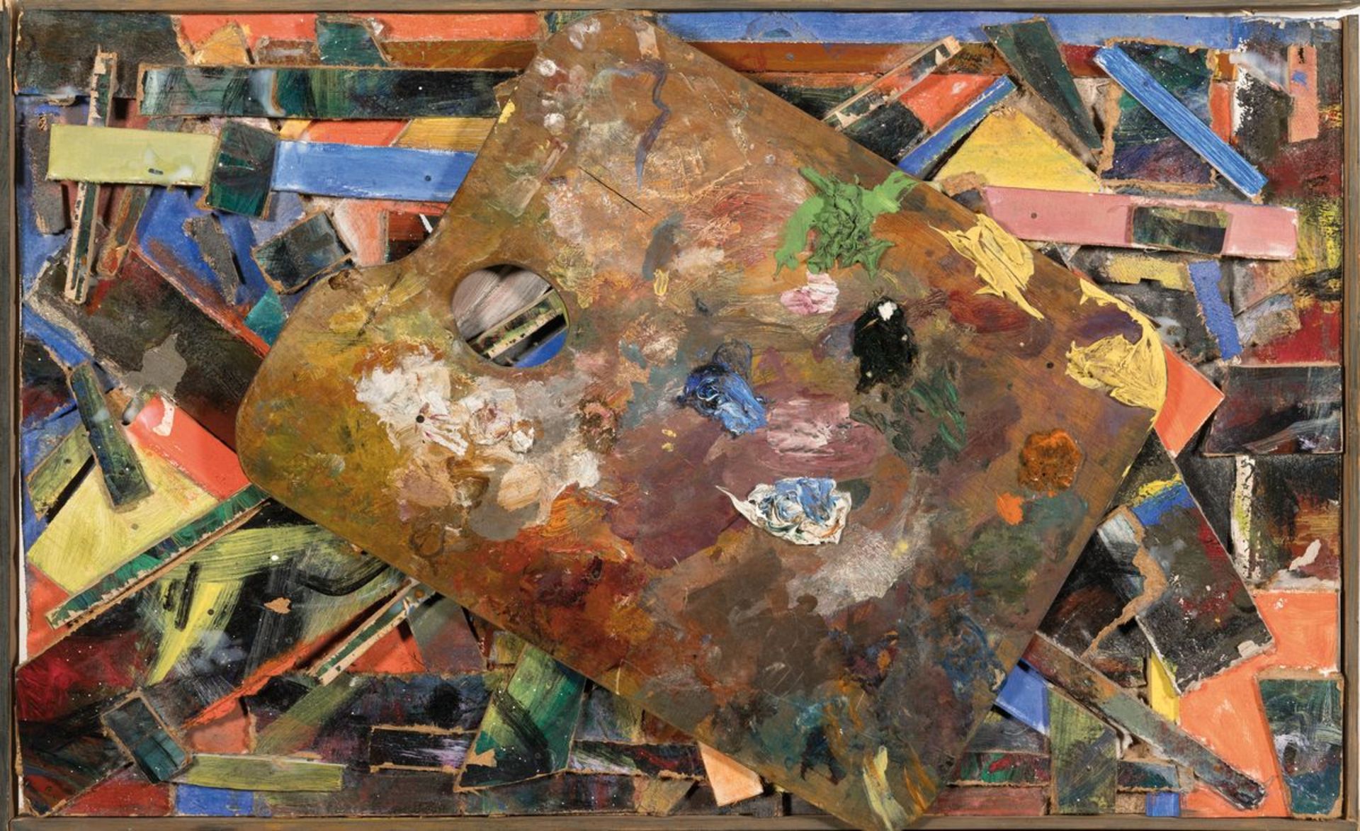 Eduard Micus, 1925-2000, Collage mit bemalten Holzstücken - Bild 2 aus 2