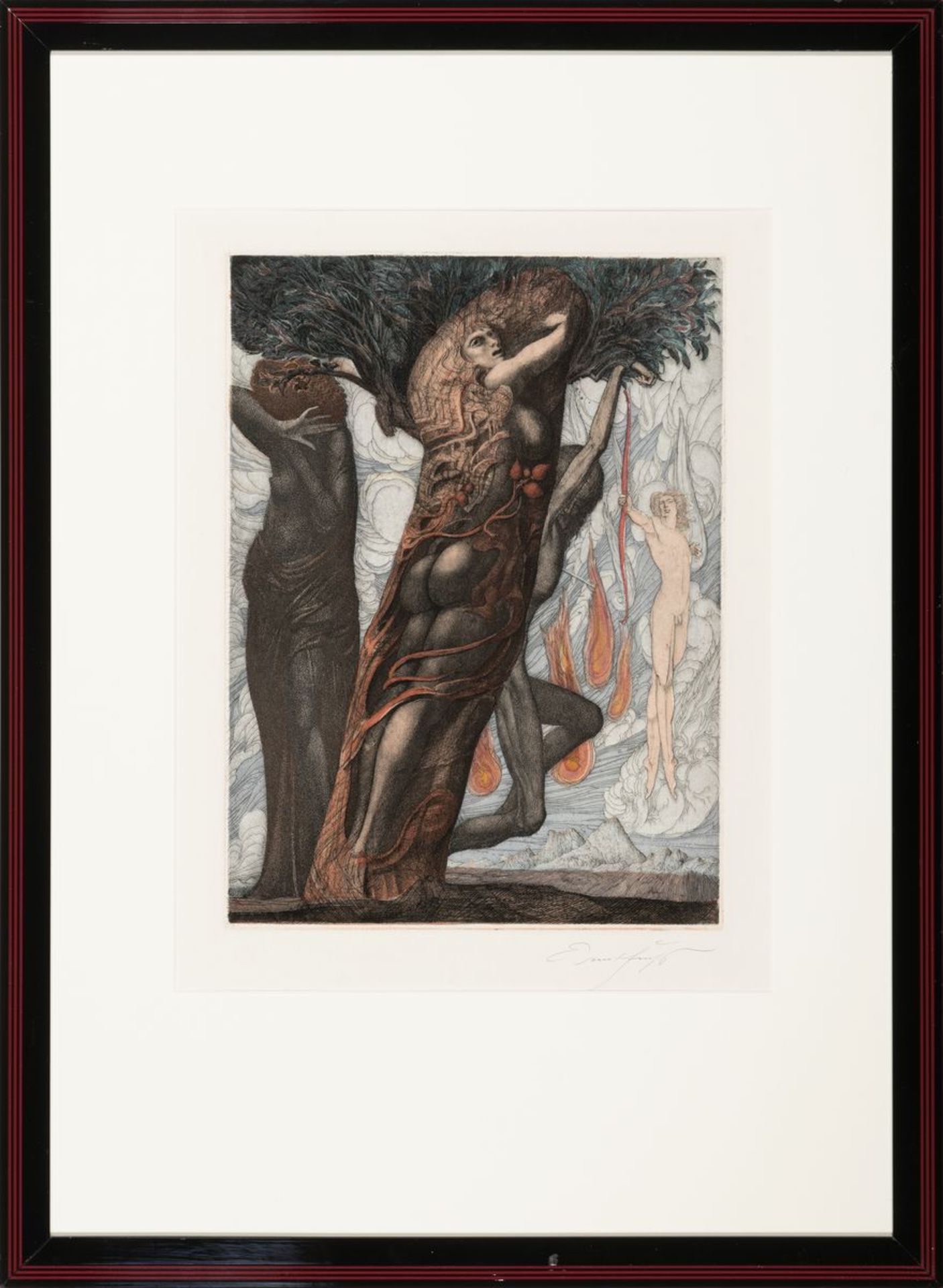 Ernst Fuchs, 1930-2015 Wien, Farbradierung, 'Daphne in - Bild 3 aus 3