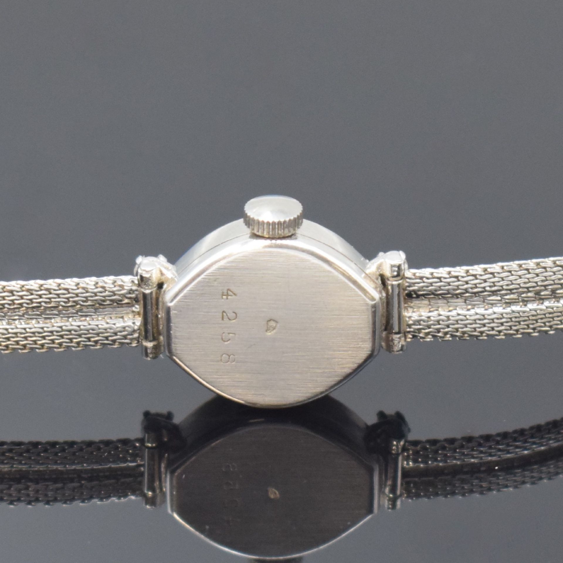 AWill diamantbesetzte Damenarmbanduhr in WG 750/000, - Image 5 of 5