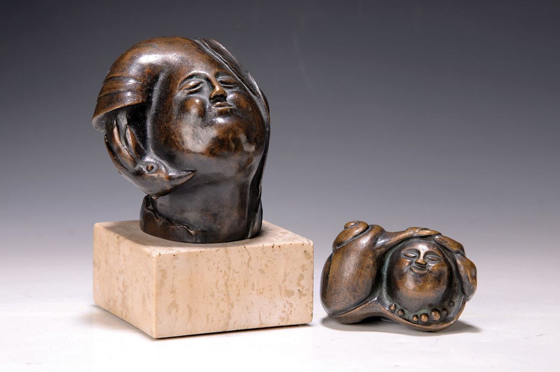 Gertrud Boernieck, 1931-2017 Köln, 2 Bronzeskulpturen: - Image 2 of 2
