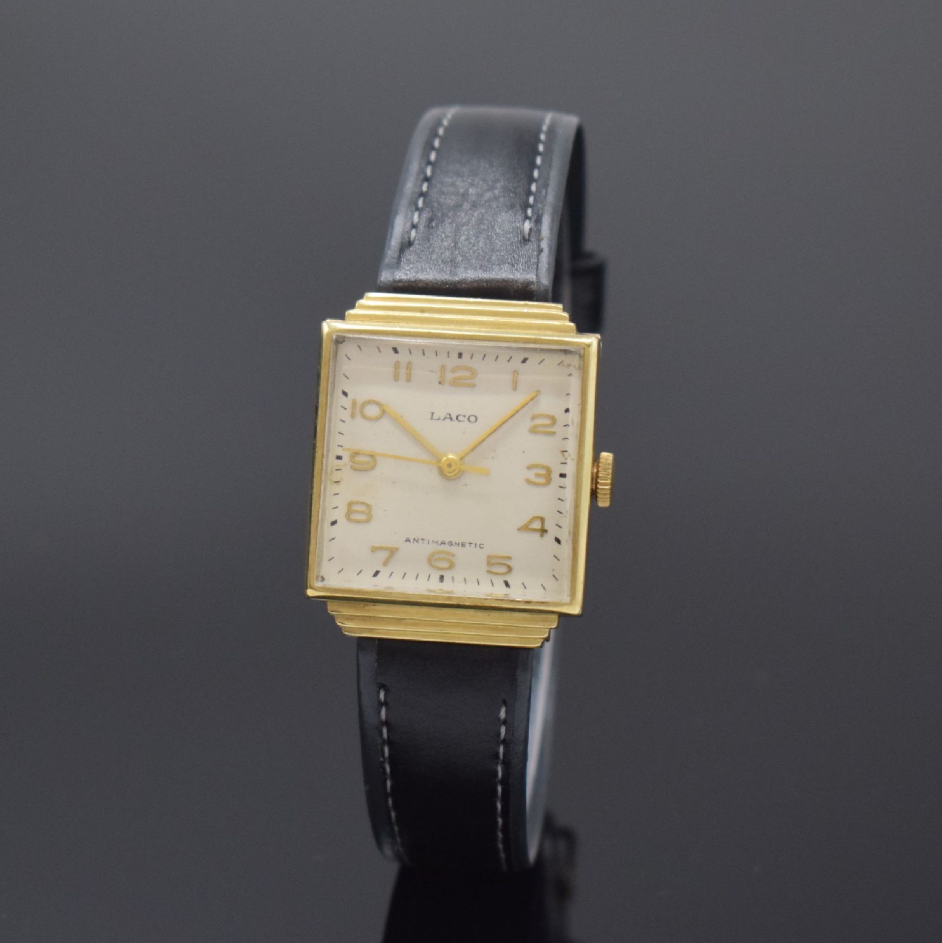 LACO viereckige Armbanduhr in GG 585/000, Deutschland