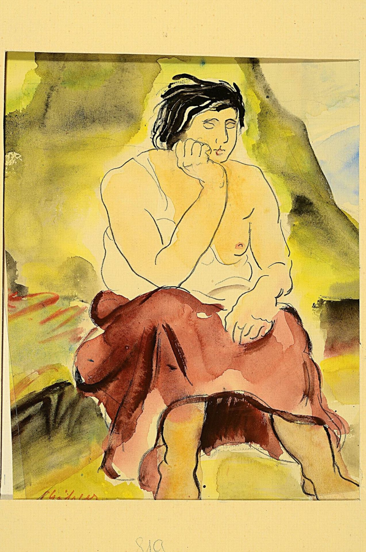 Senta Geissler, 1902 Heidelberg - 2000, sechs Aquarelle, - Image 5 of 7