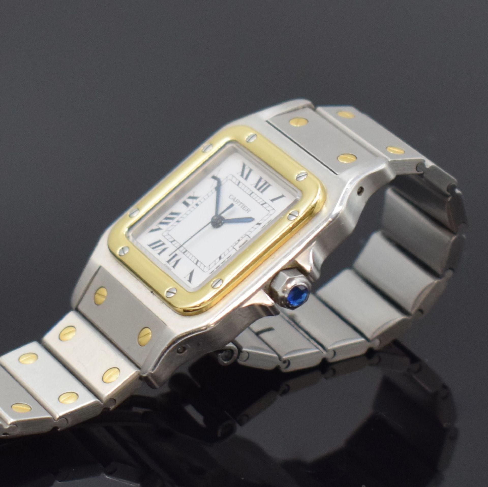 CARTIER Santos Herrenarmbanduhr, Schweiz um 1985, - Image 4 of 6