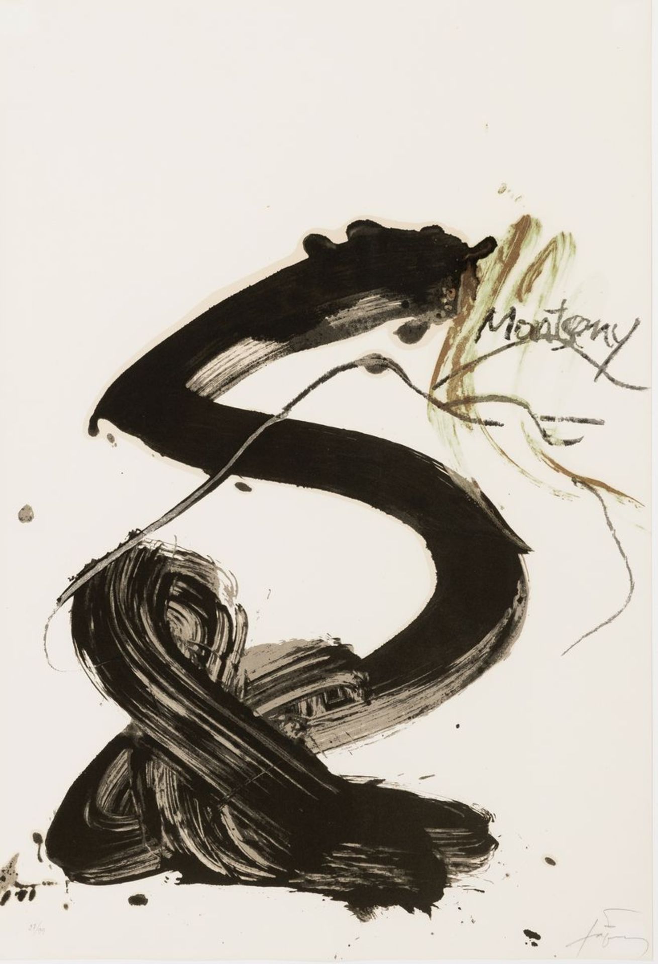 Antoni Tapies, 1923-2012, Montseny, Lithographie in
