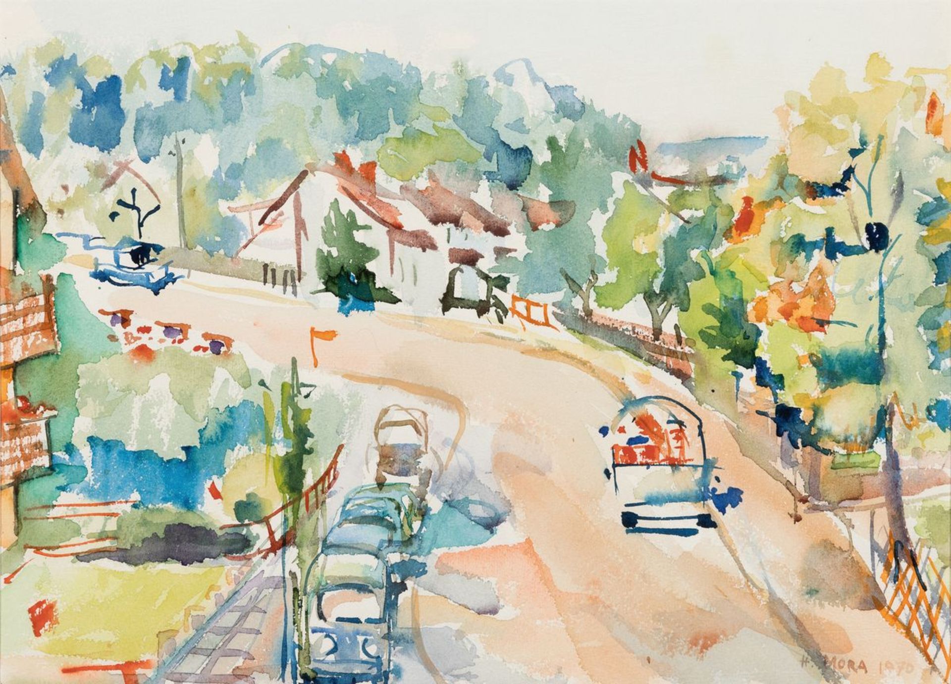 Herta Mora, 1904 Riga-1980 Stuttgart, 3 Aquarelle: Blick - Bild 4 aus 10