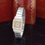 CARTIER Santos Damenarmbanduhr in Stahl/Gold Referenz