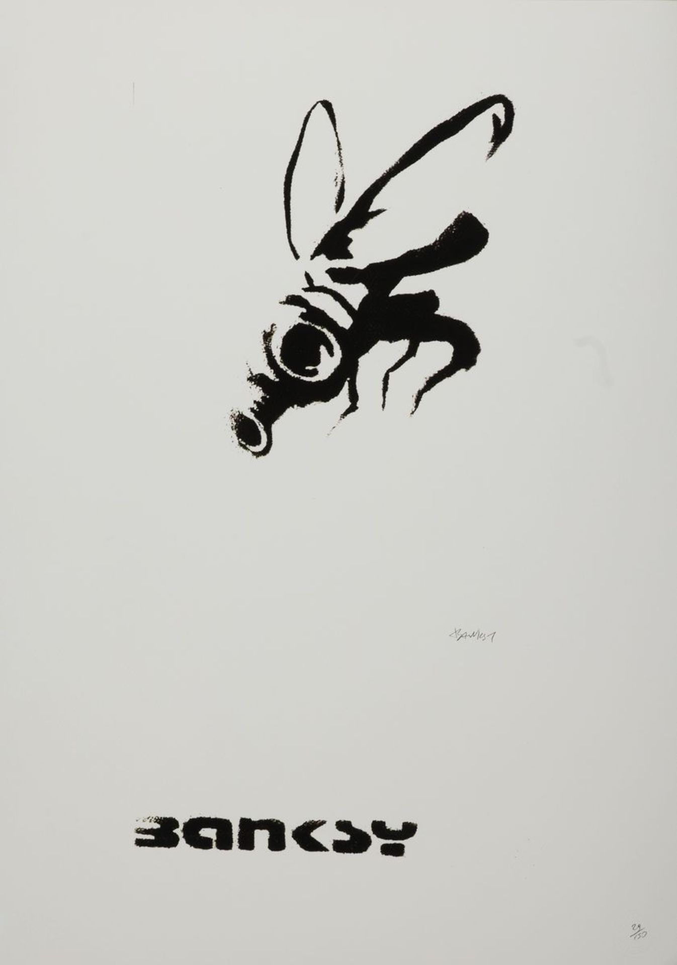 Not Banksy, sign., num. 29/150, Trockenstempel, ca. - Bild 2 aus 2