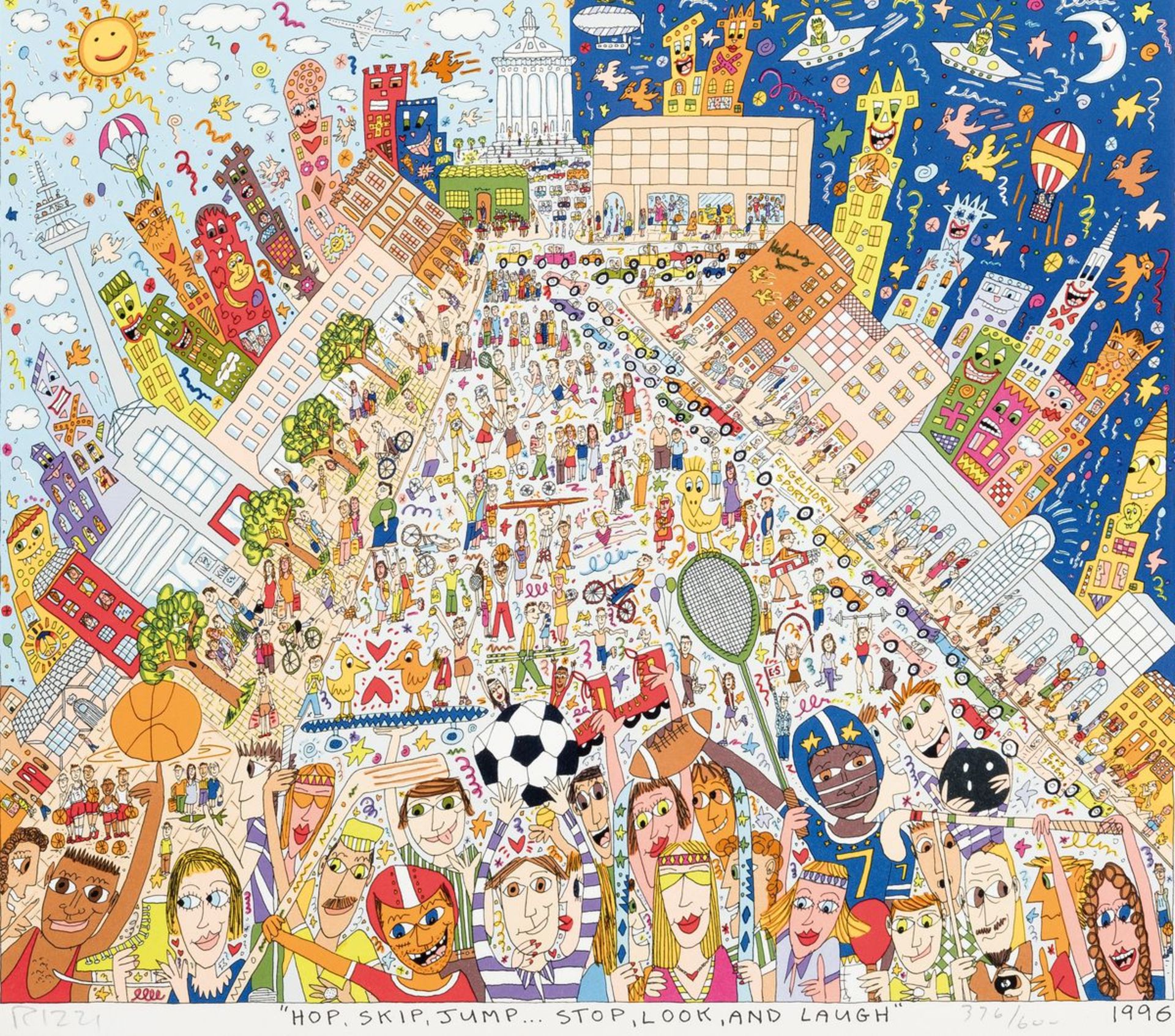 James Rizzi, 1950-2011, Hop, Skip, Jump... Stop, Look and