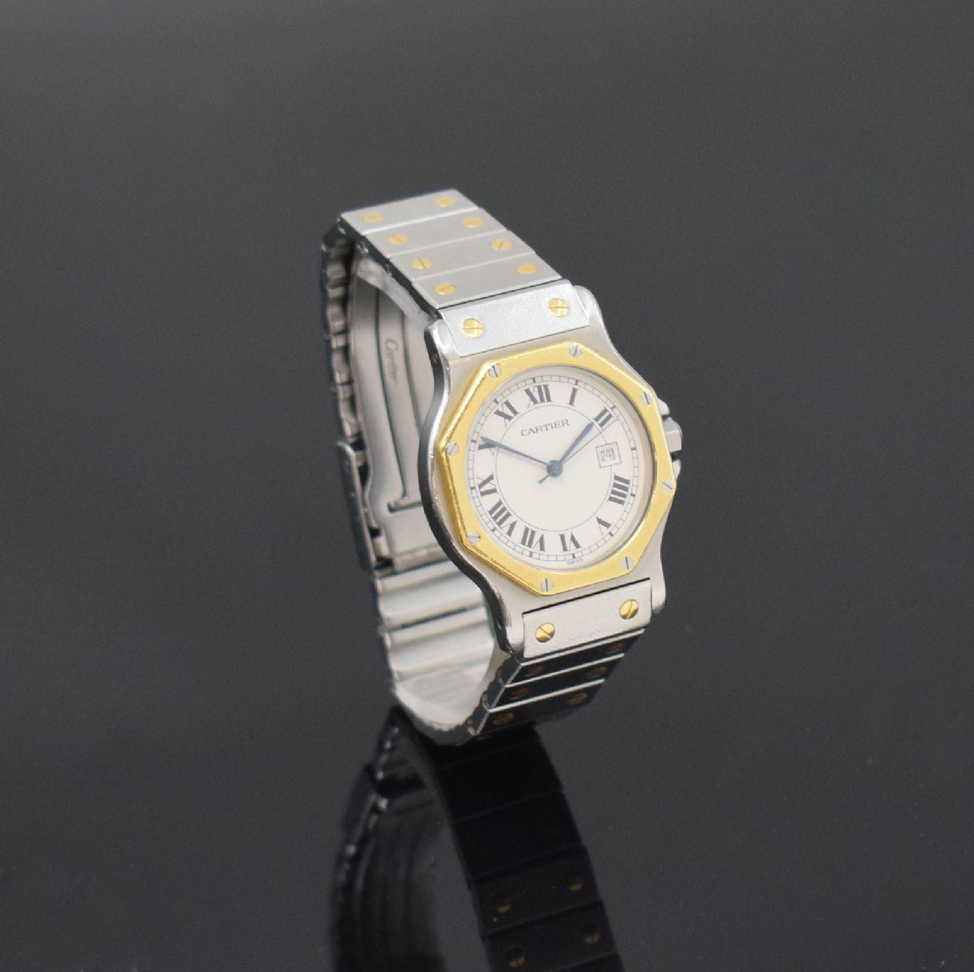 CARTIER Armbanduhr Santos Ronde, Schweiz um 1995, - Image 3 of 5