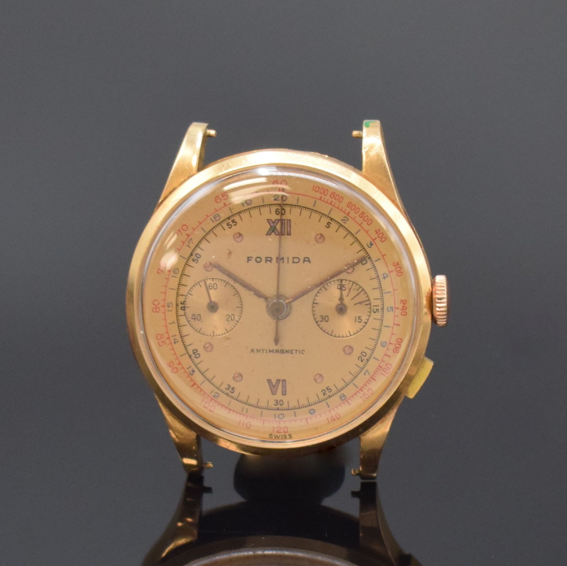 FORMIDA Herrenchronograph in RG 750/000, Schweiz um 1950,