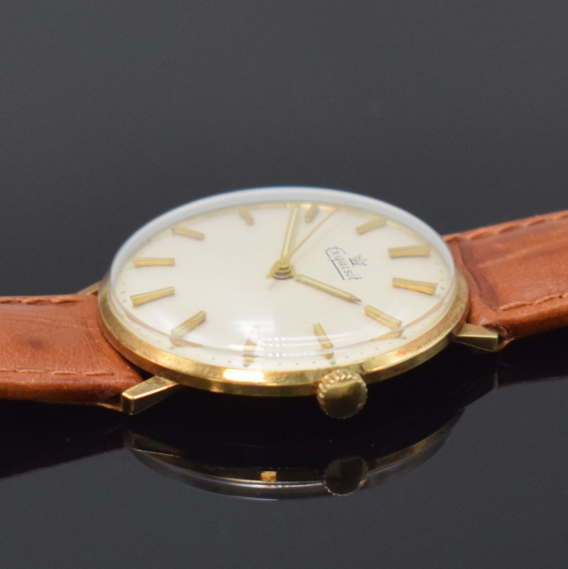 EXQUISIT Armbanduhr in GG 585/000, Schweiz um 1960, - Image 3 of 5
