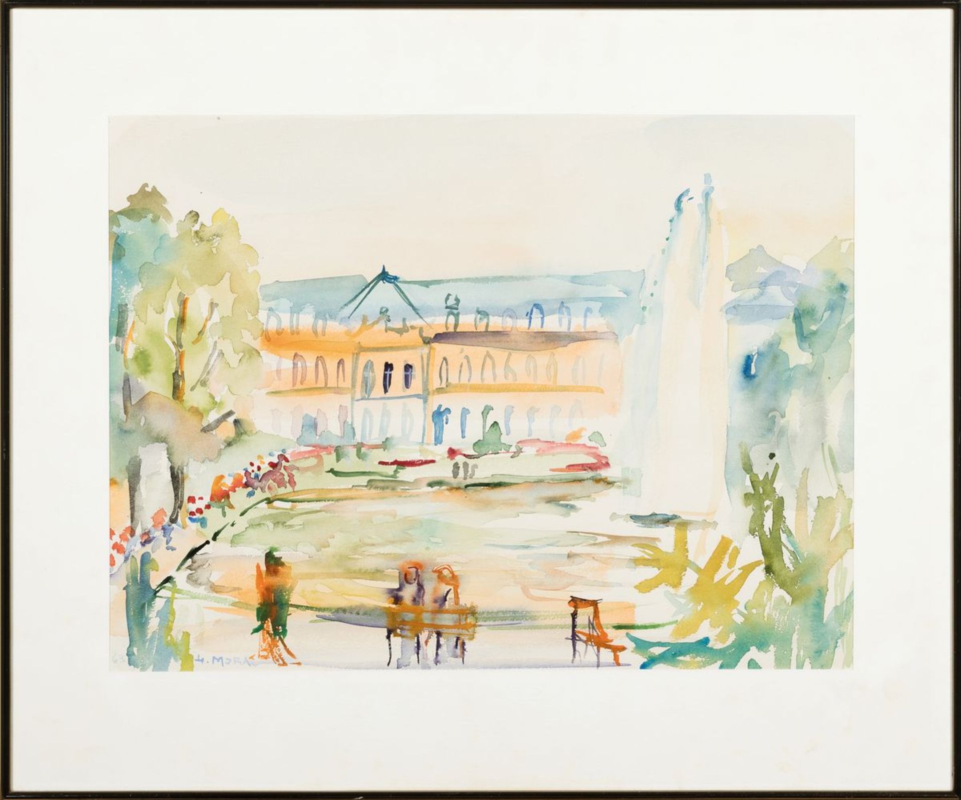 Herta Mora, 1904 Riga-1980 Stuttgart, 3 Aquarelle: Blick - Image 6 of 10