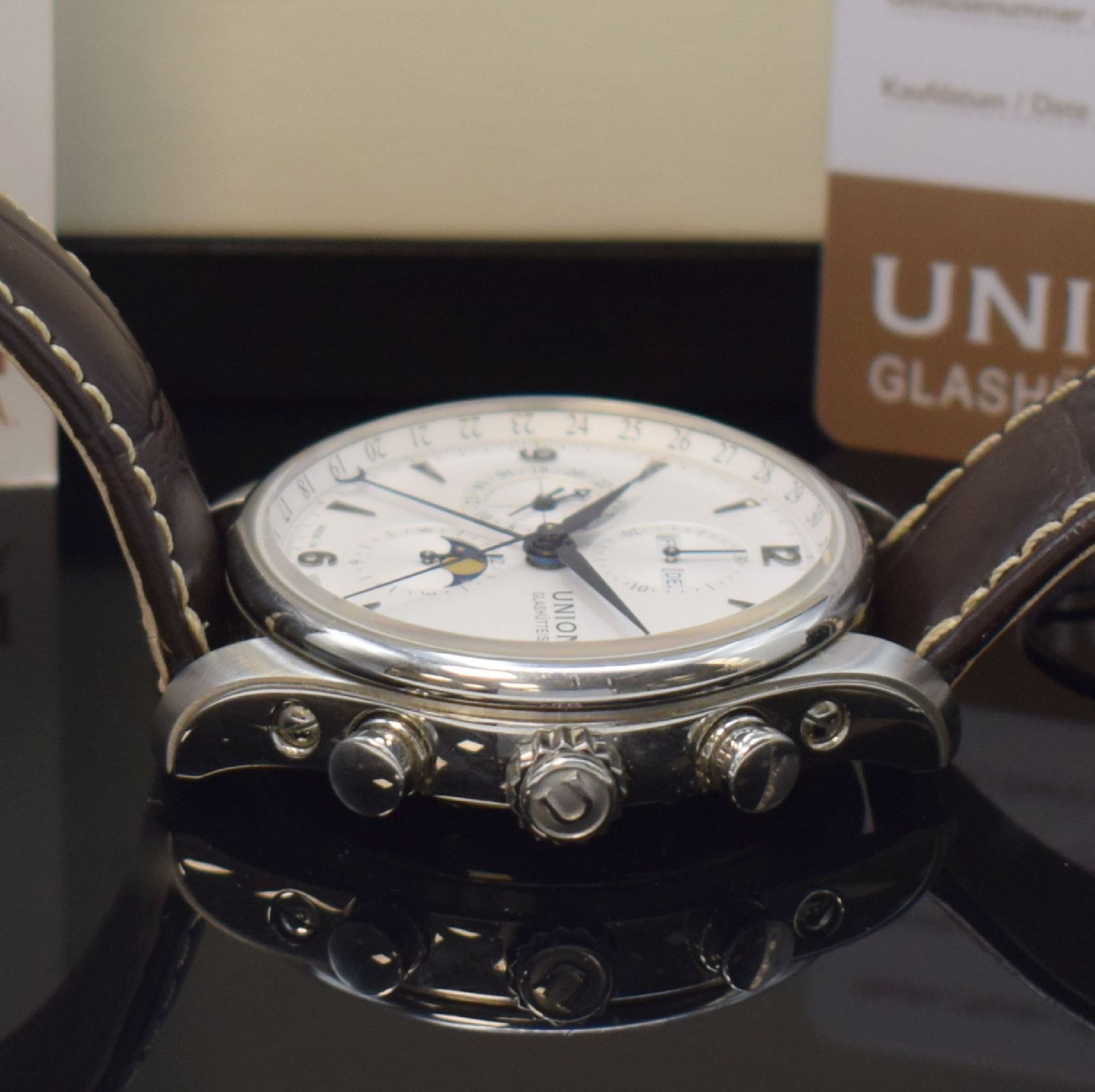 UNION GLASHÜTTE/SA Belisar Herrenarmbanduhr in Stahl - Image 4 of 7