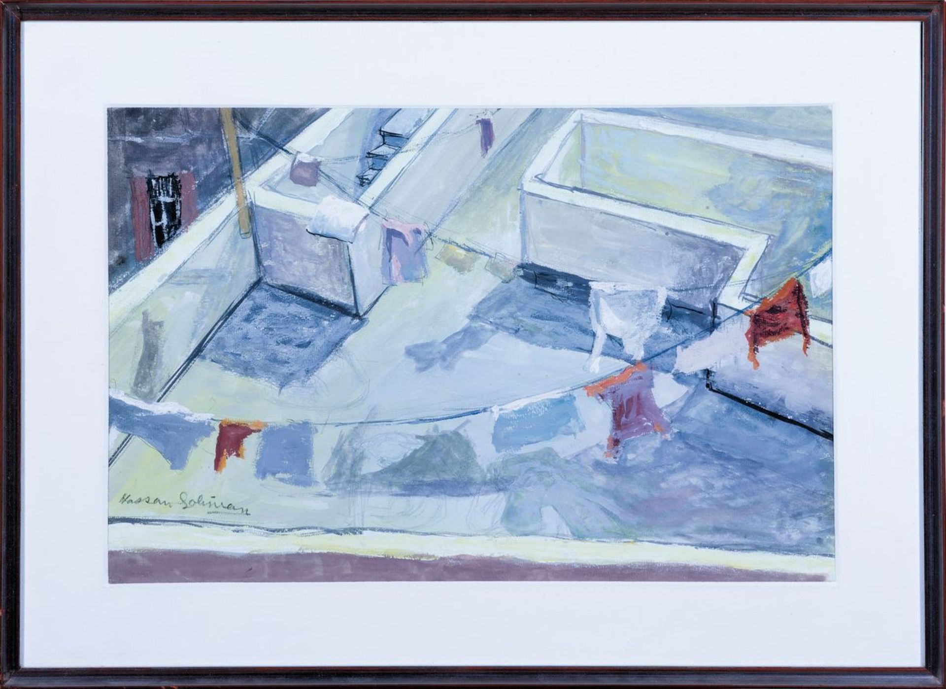 Hassan Soliman, Kairo 1928 - 2008, Gouache und Graphit - Bild 2 aus 2