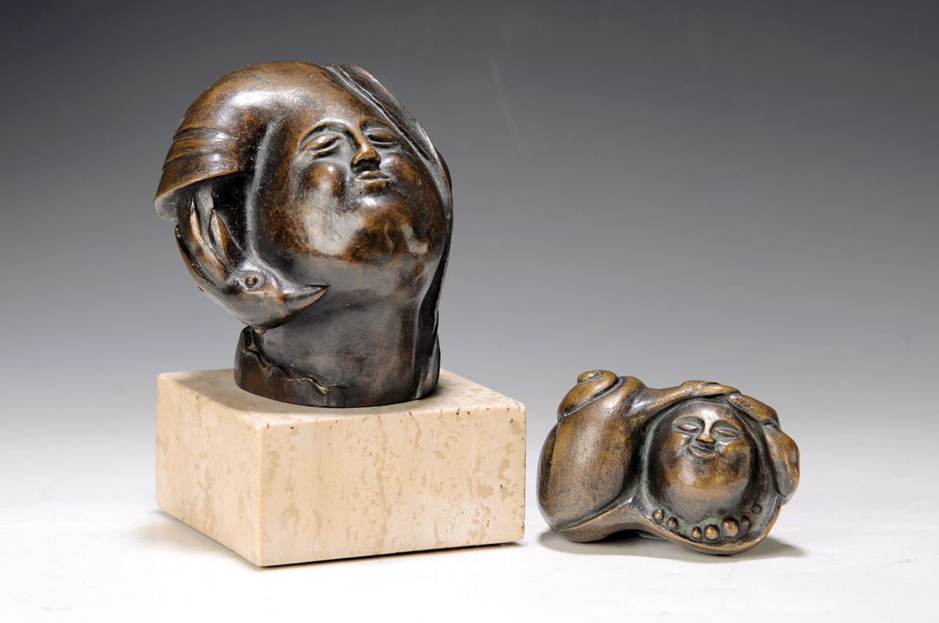 Gertrud Boernieck, 1931-2017 Köln, 2 Bronzeskulpturen: