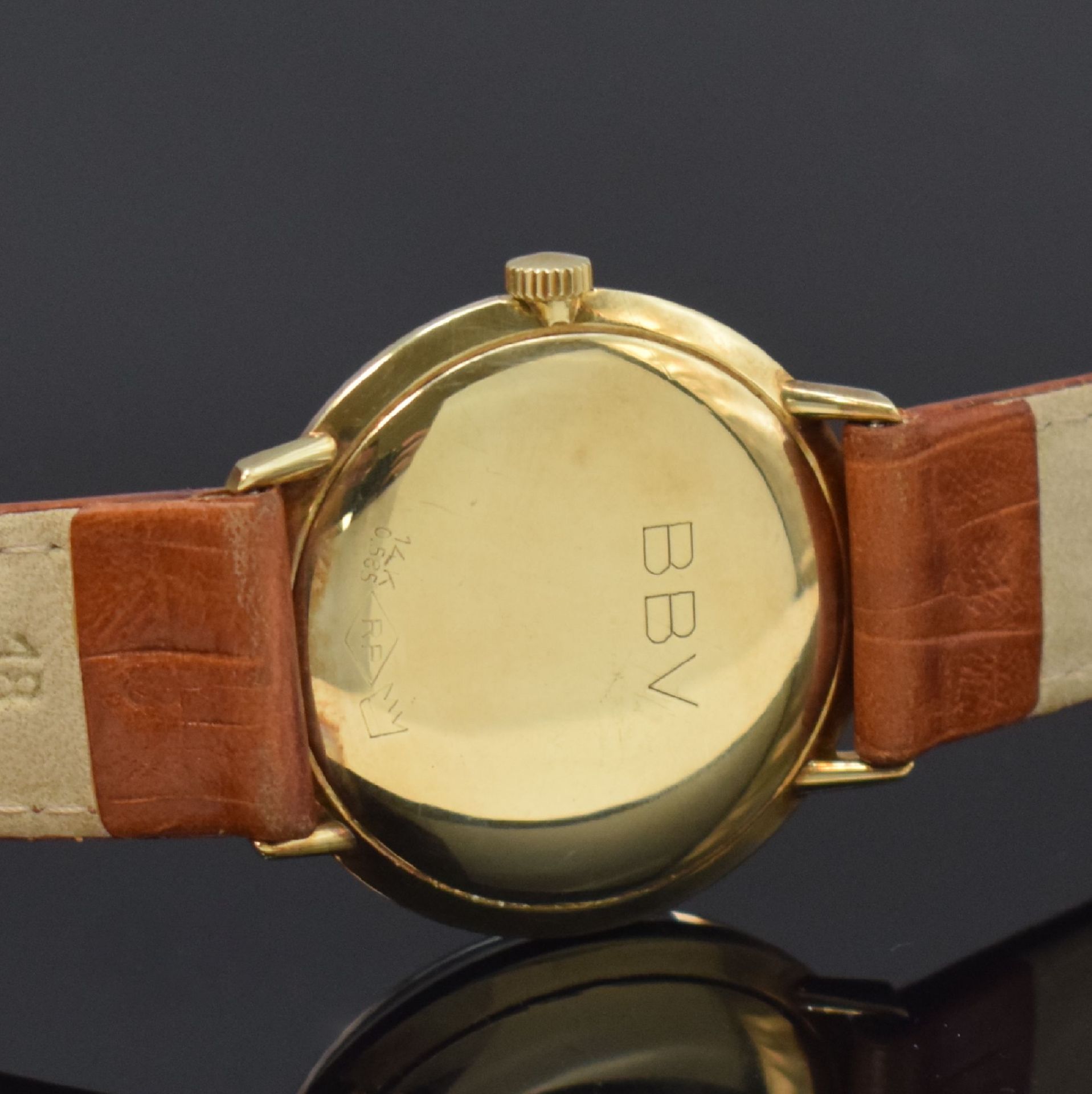 EXQUISIT Armbanduhr in GG 585/000, Schweiz um 1960, - Bild 4 aus 5