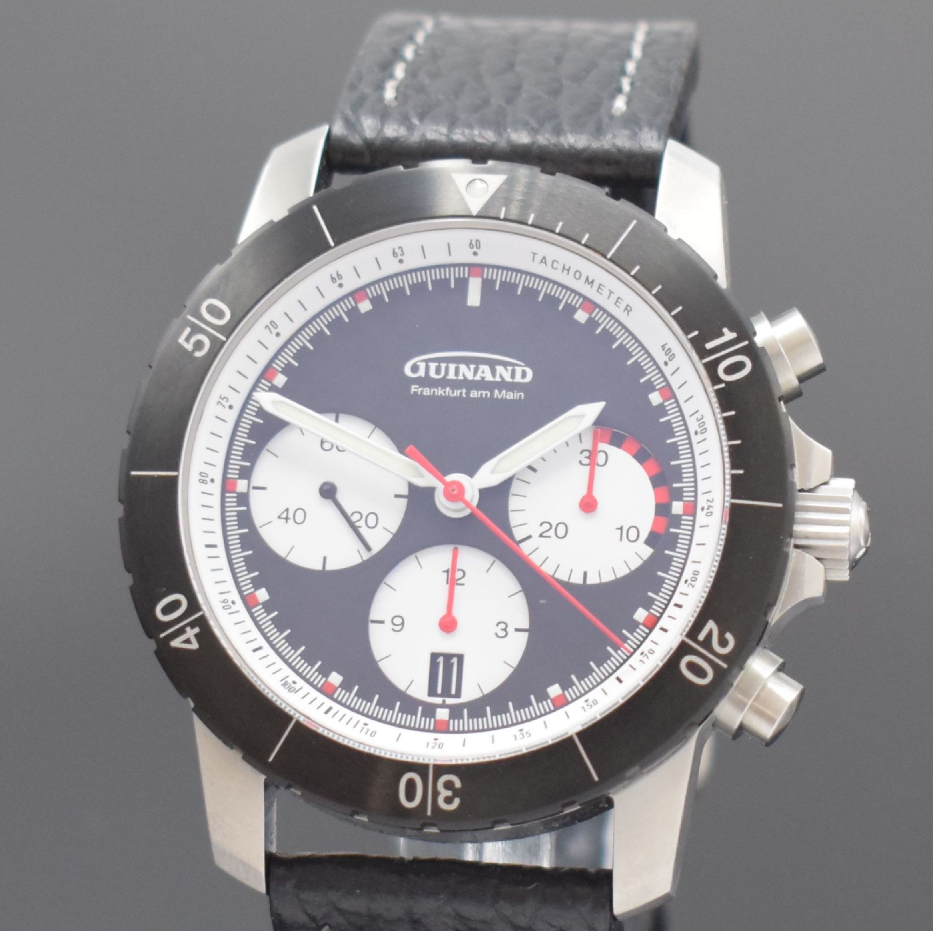 GUINAND Jubiläums-Armbandchronograph in Stahl, Automatik, - Image 2 of 8