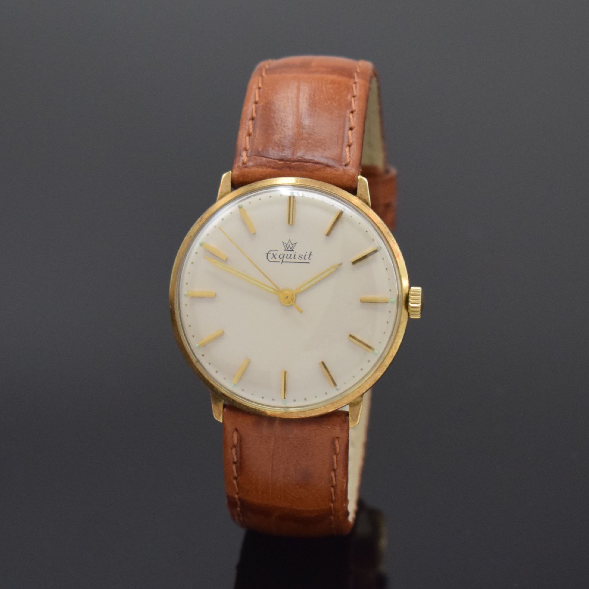 EXQUISIT Armbanduhr in GG 585/000, Schweiz um 1960,
