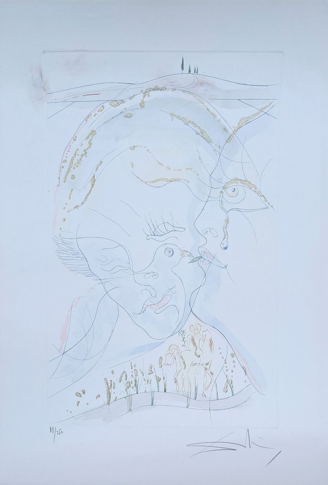 Salvador Dali,1904-1989, Radierung, 'Die Taubenaugen der - Image 2 of 2