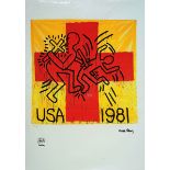 Nach Keith Haring (1958-1990), Lithographie, 'USA 1981',