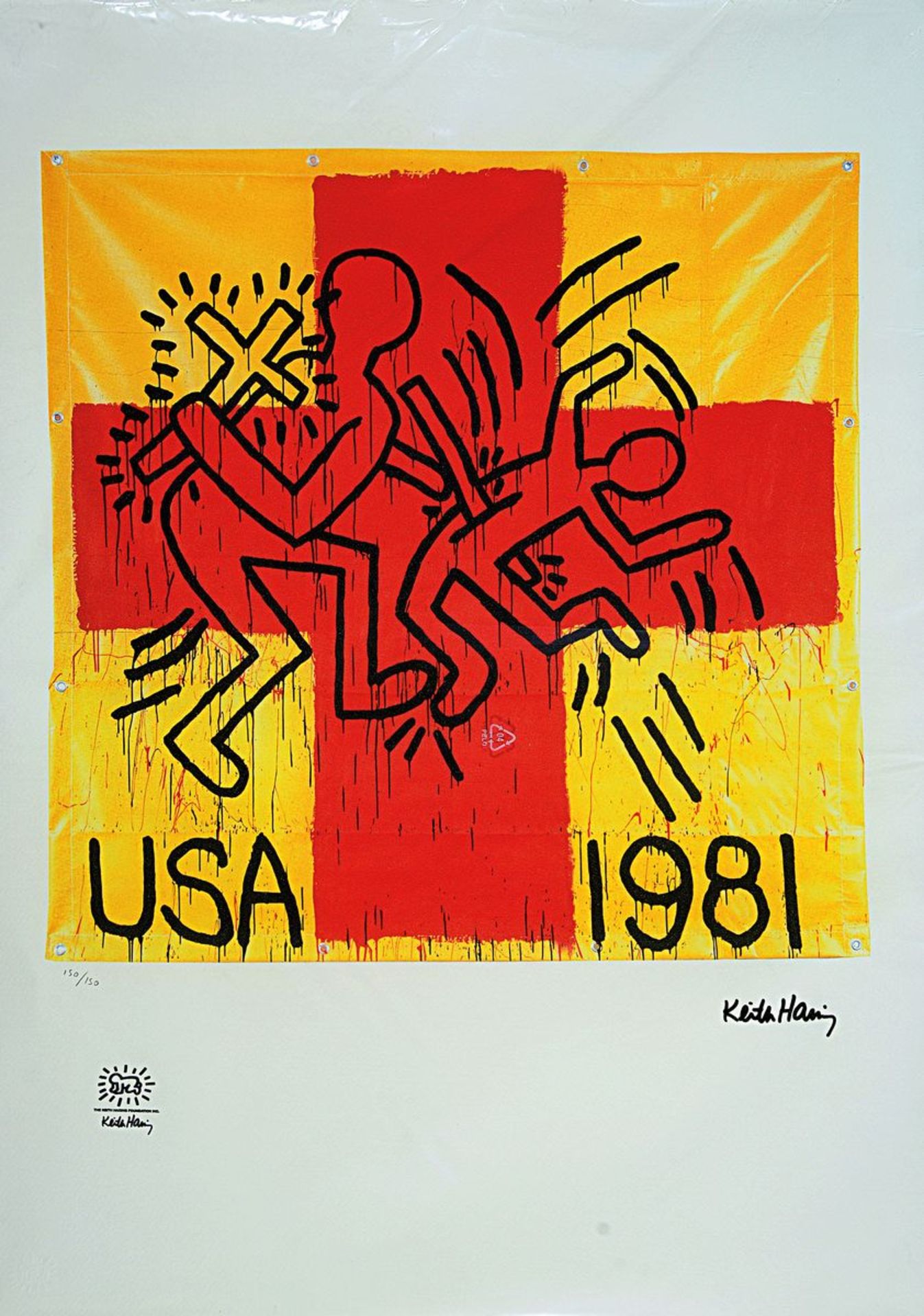 Nach Keith Haring (1958-1990), Lithographie, 'USA 1981',