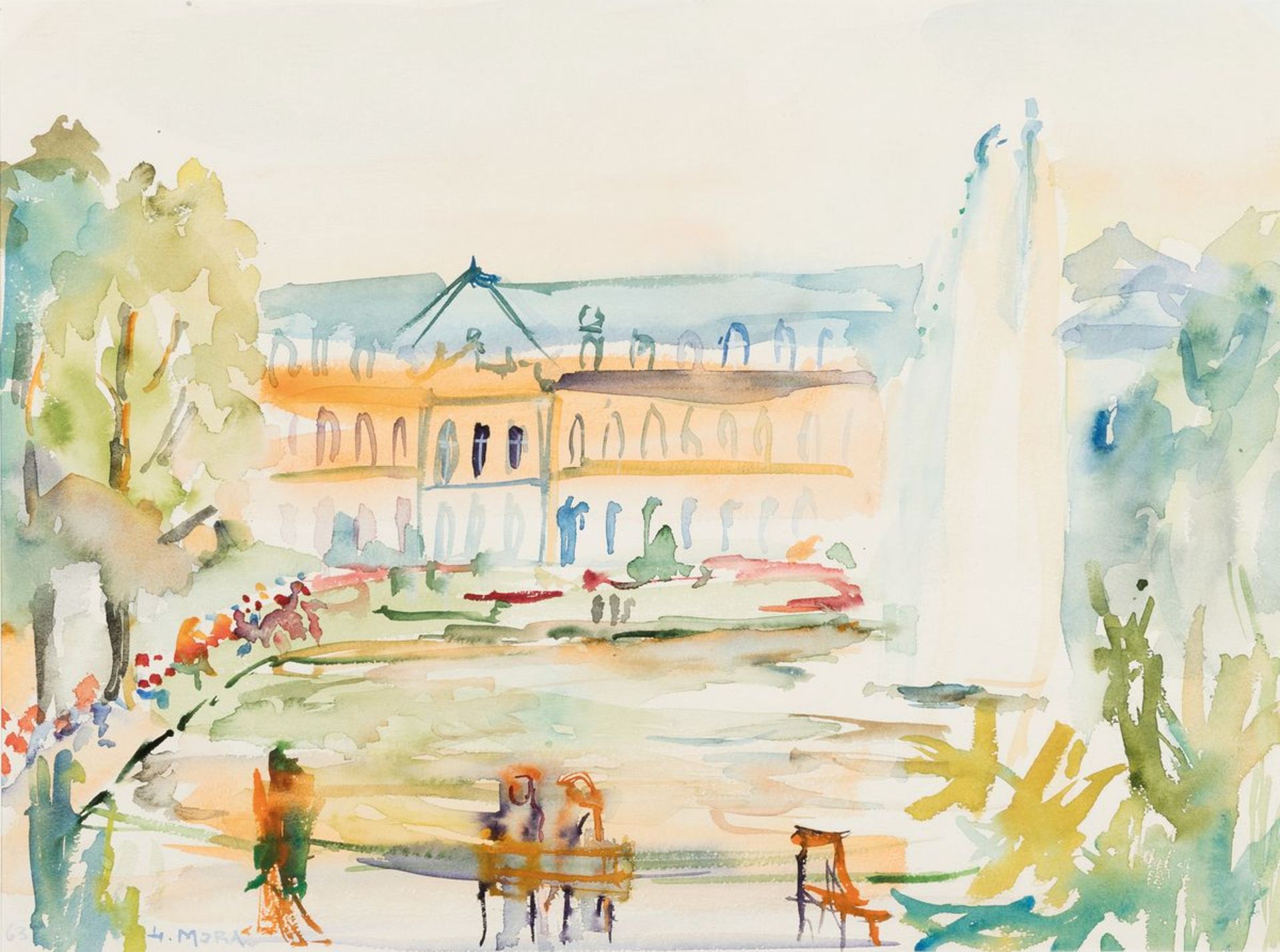 Herta Mora, 1904 Riga-1980 Stuttgart, 3 Aquarelle: Blick