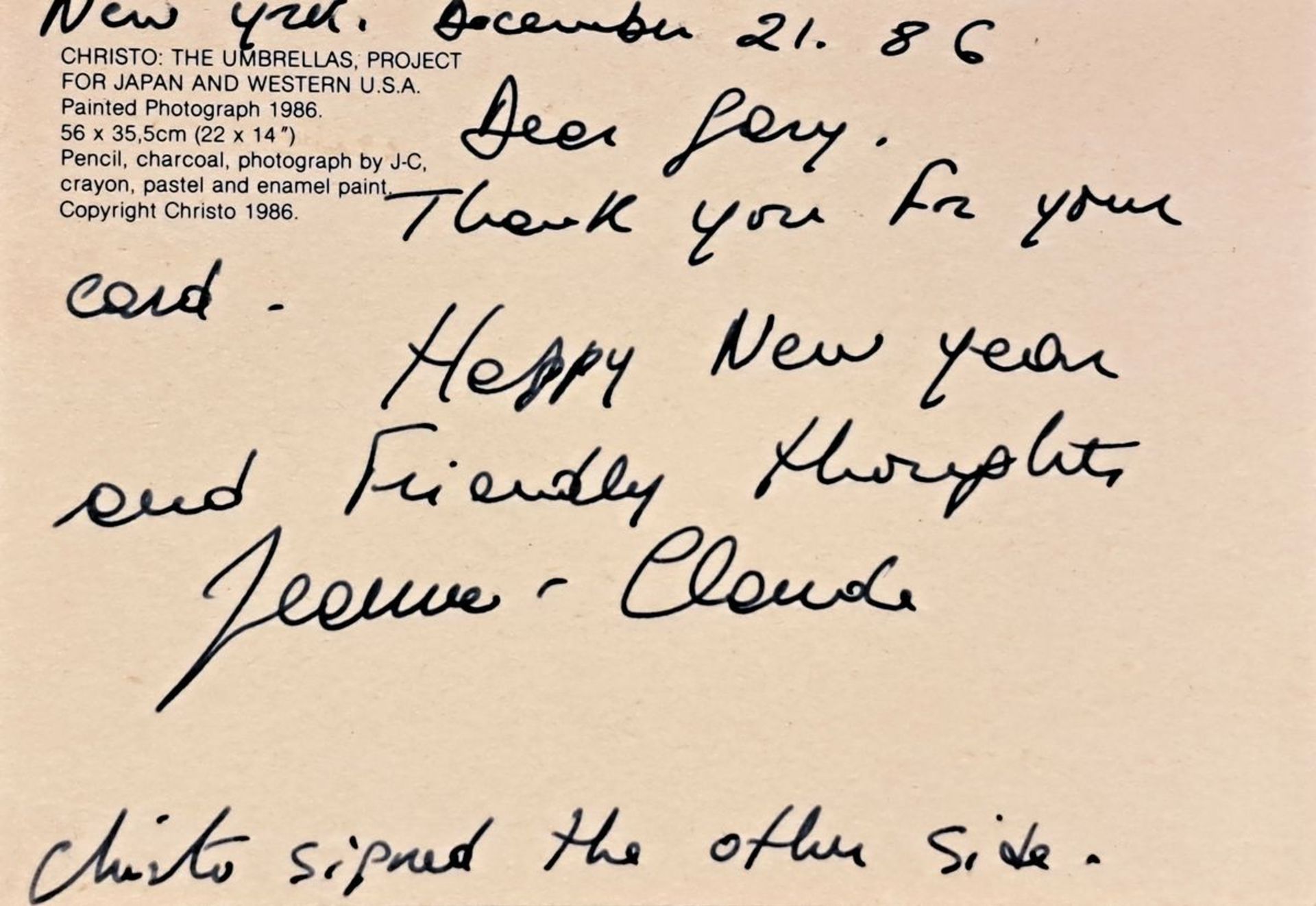 Christo, 1935-2020, Multiple/Autograph, Jeanne Claude und - Image 2 of 3