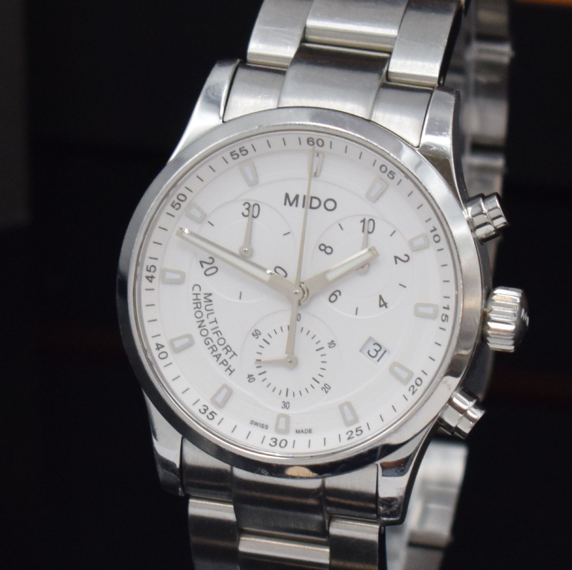 MIDO Multifort Armbandchronograph in Stahl, Schweiz verk. - Bild 3 aus 5