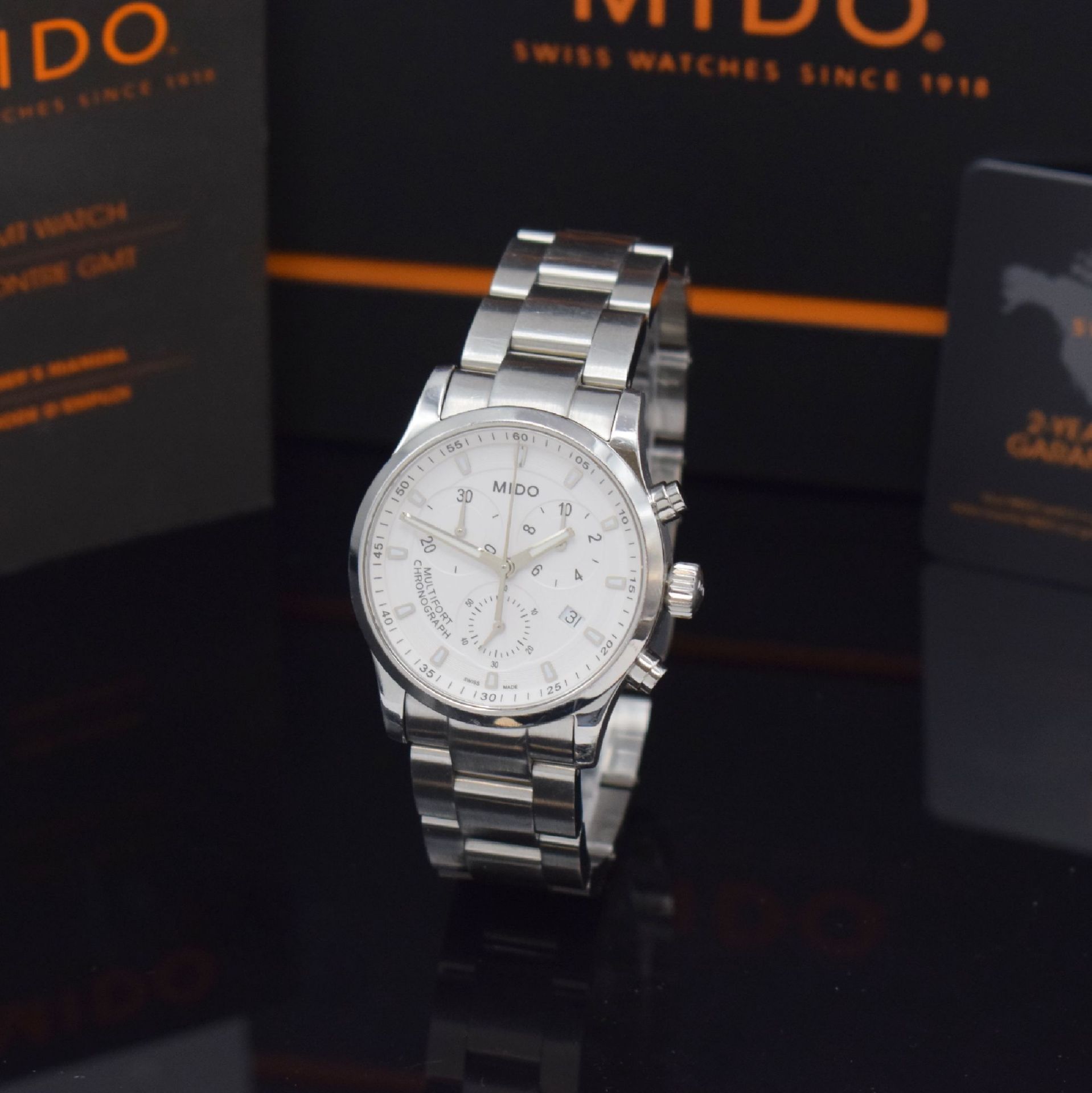 MIDO Multifort Armbandchronograph in Stahl, Schweiz verk.