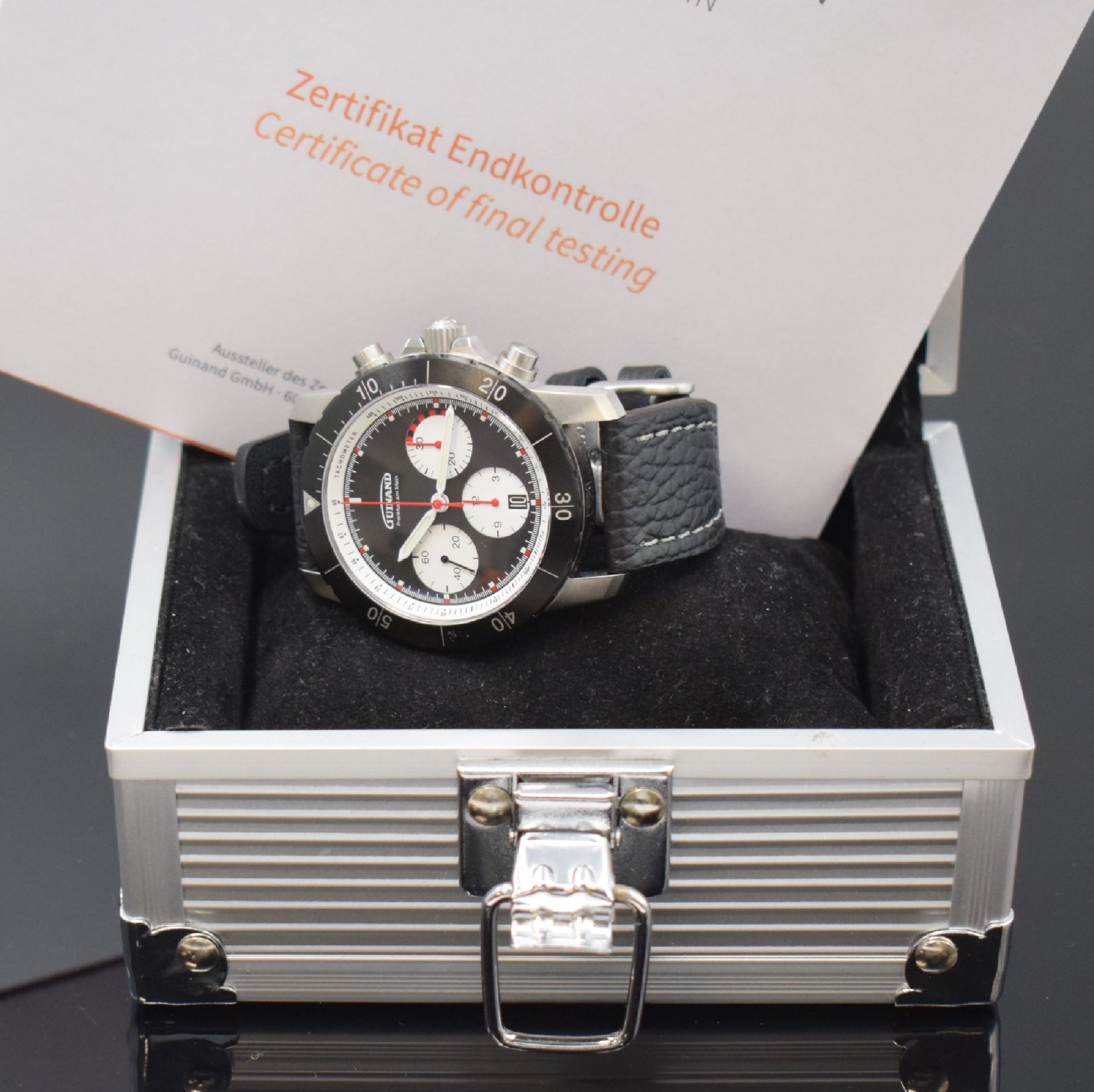 GUINAND Jubiläums-Armbandchronograph in Stahl, Automatik, - Image 7 of 8
