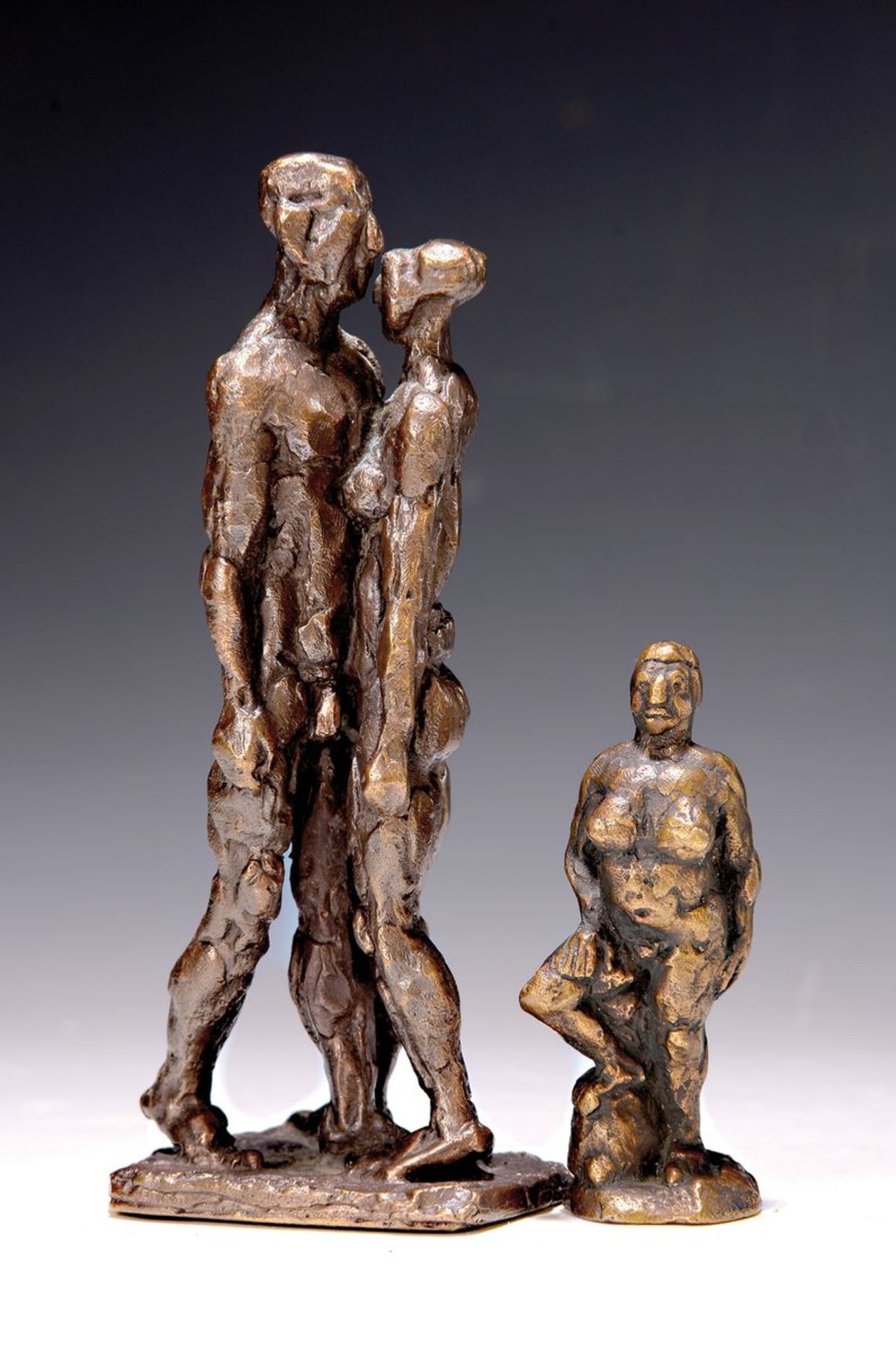 2 zeitgenössische Bronzeskulpturen, monogr. K und datiert - Bild 2 aus 2