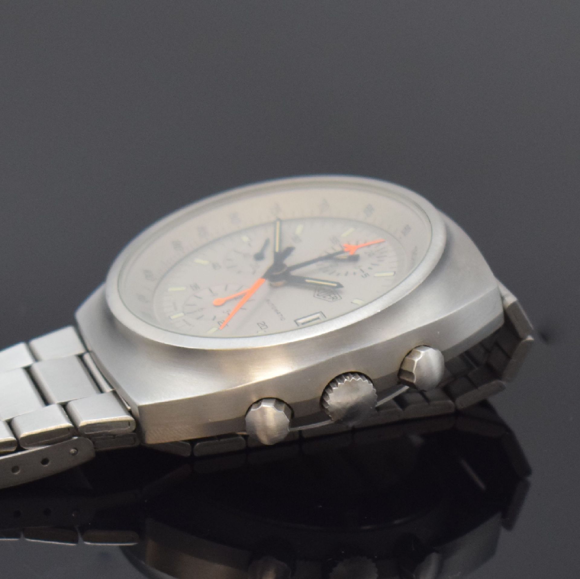 HEUER 'Pewter' seltener Armbandchronograph Referenz - Image 3 of 7