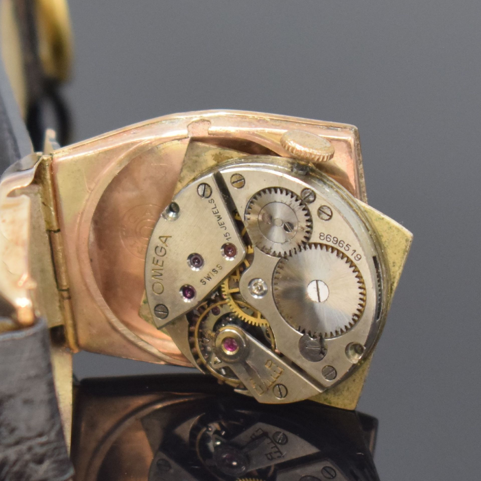OMEGA Armbanduhr in Rotgold 9k,  Schweiz / USA um 1938, - Bild 7 aus 7