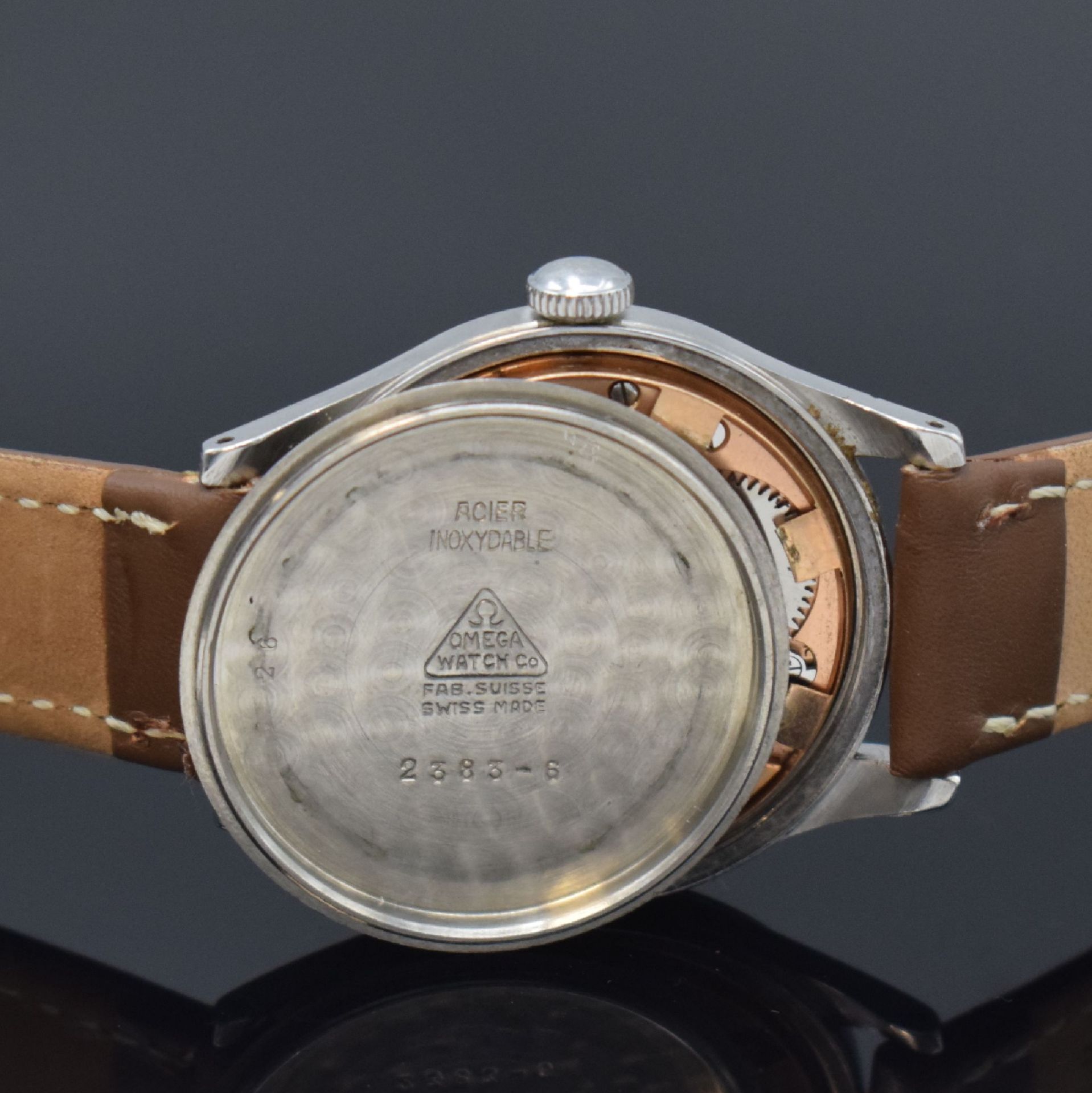 OMEGA 30T2 Herrenarmbanduhr Referenz 2383 in Stahl, - Image 6 of 6