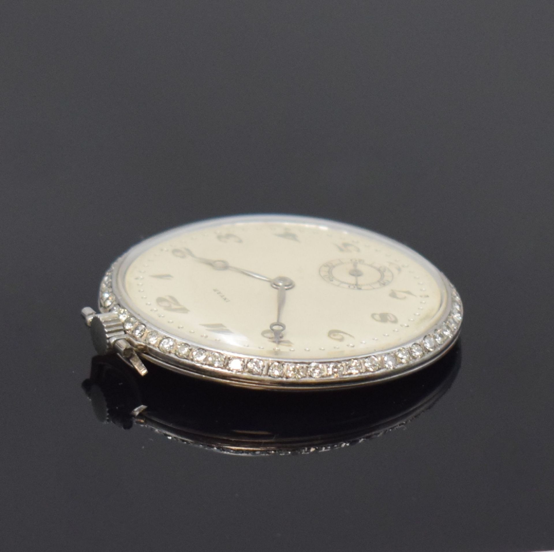 INVAR diamantbesetzte Frackuhr in Platin, Schweiz um - Image 3 of 6