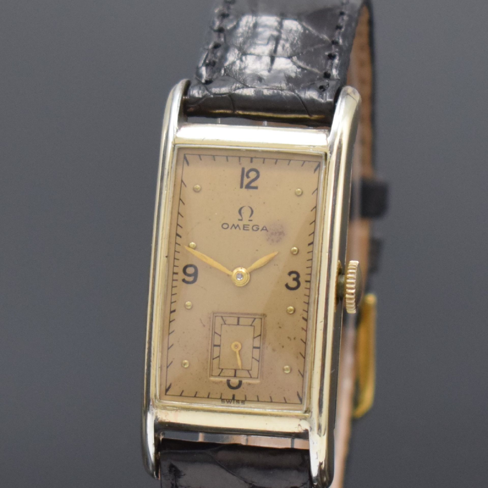 OMEGA T 17 rechteckige Armbanduhr in 14k goldfilled, - Bild 2 aus 7