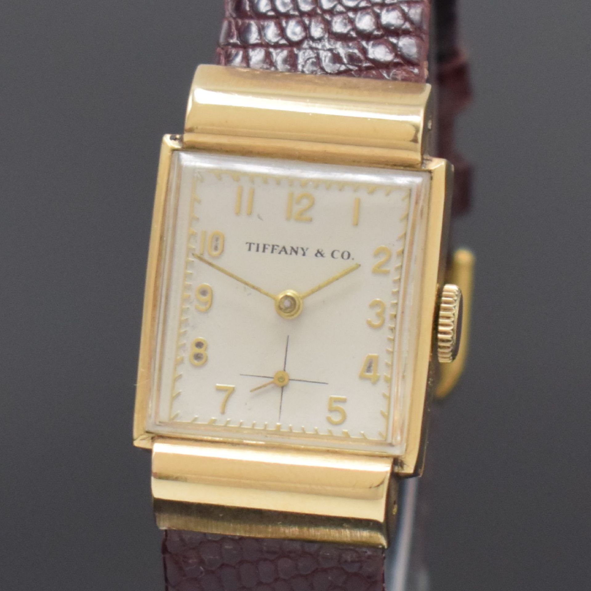 THYME WATCH CORP rechteckige Armbanduhr in GG 585/000, - Image 2 of 6